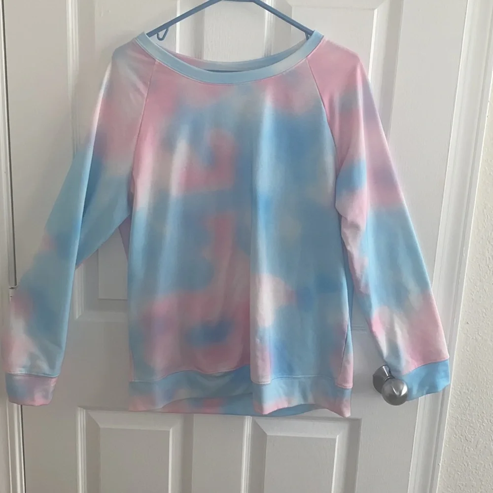 Pink & Blue Tie-dye Long Sleeve - Picture 2 of 4